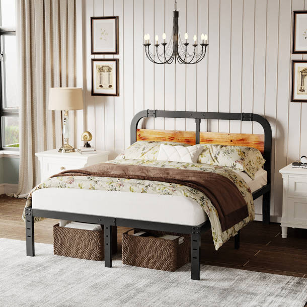 Williston Forge Amylia Double Wave Headboard And Footboard Heavy Duty ...